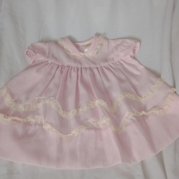 Aldenette Other - Vintage Aldenette Baby Dress Pink Layered Size 9MO
